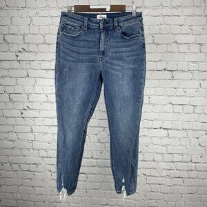Pistola Blue Denim Distressed Slim Stretch Ankle Slits Jeans Size 29 (28x25)